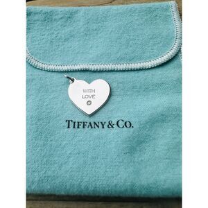 NEW Tiffany & Co. With Love Diamond Heart Charm Pendant in Silver